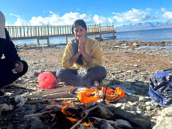 Sacred Lake Manasarover at the Foot of Mount Kailash