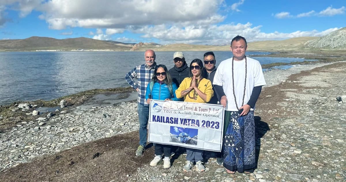 Sacred Lake Manasarover at the Foot of Mount Kailash
