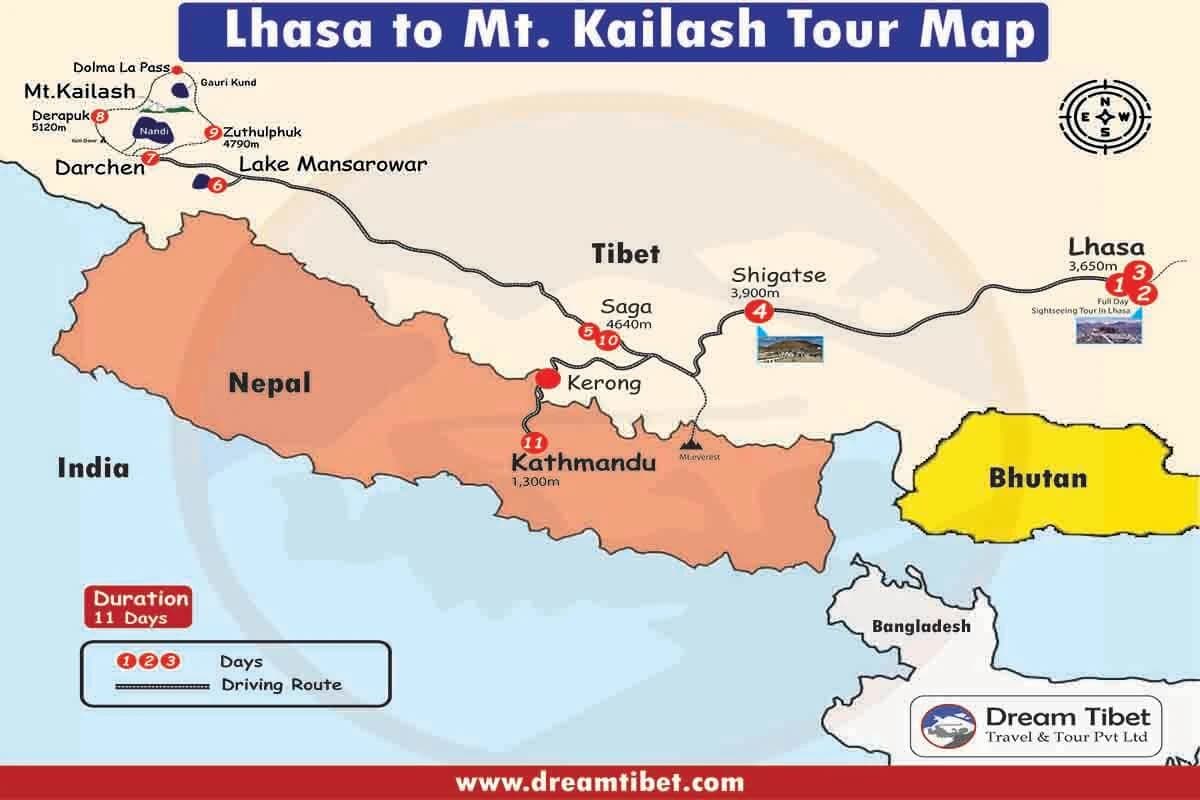 lhasa-mount-kailash-manasarover-tour-map